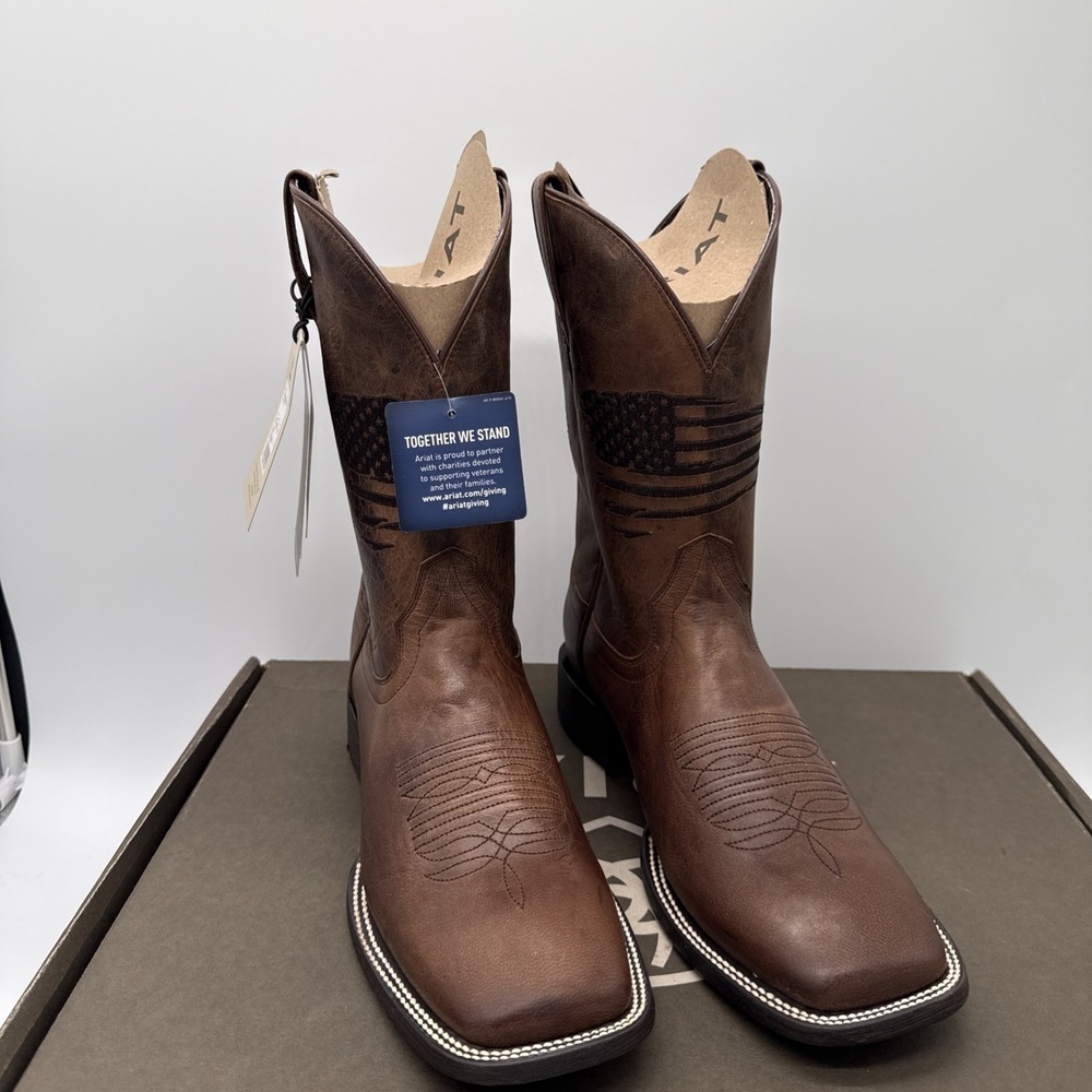 Ariat Circuit Patriot Cowboy Boots Mens Brown Leather 10029699 Size 10 D New